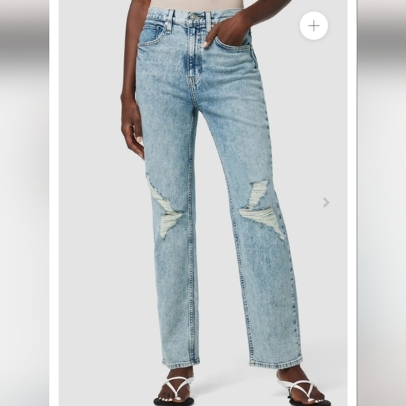 Hudson Jeans Jade High Rise Straight Loose Fit Jeans - Picture 1 of 12